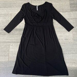 Michael Stars Cowl Neck Soft Jersey Knit Midi Dress Black Size 1(S/M)